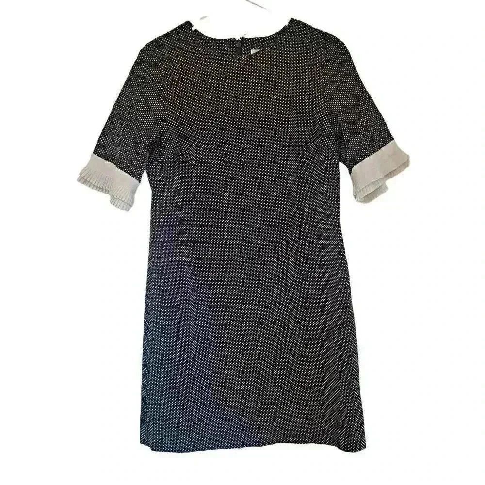 NY & Co Women's Black & White Mini Polka-dot Rayon/Nylon/Spandex Stretch Cotton